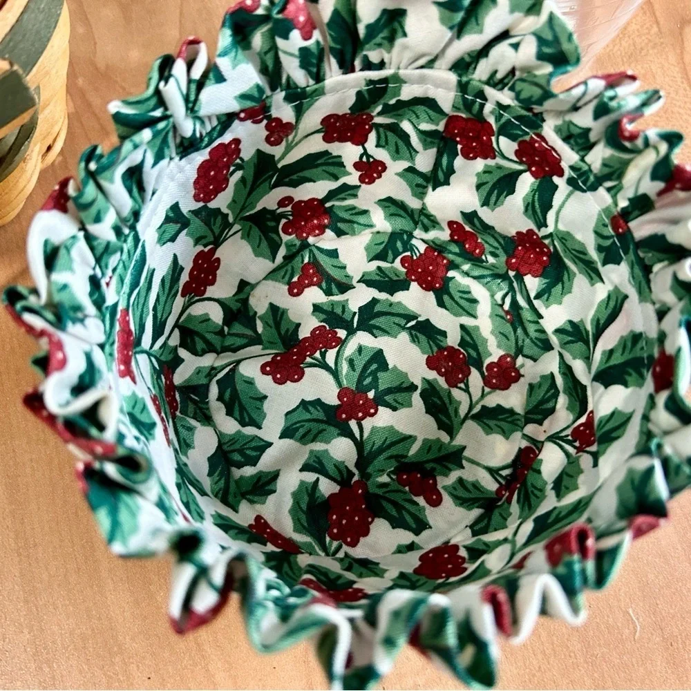Longaberger Tree Trimming Collection Peppermint Basket 1999 lot of 4 piece set